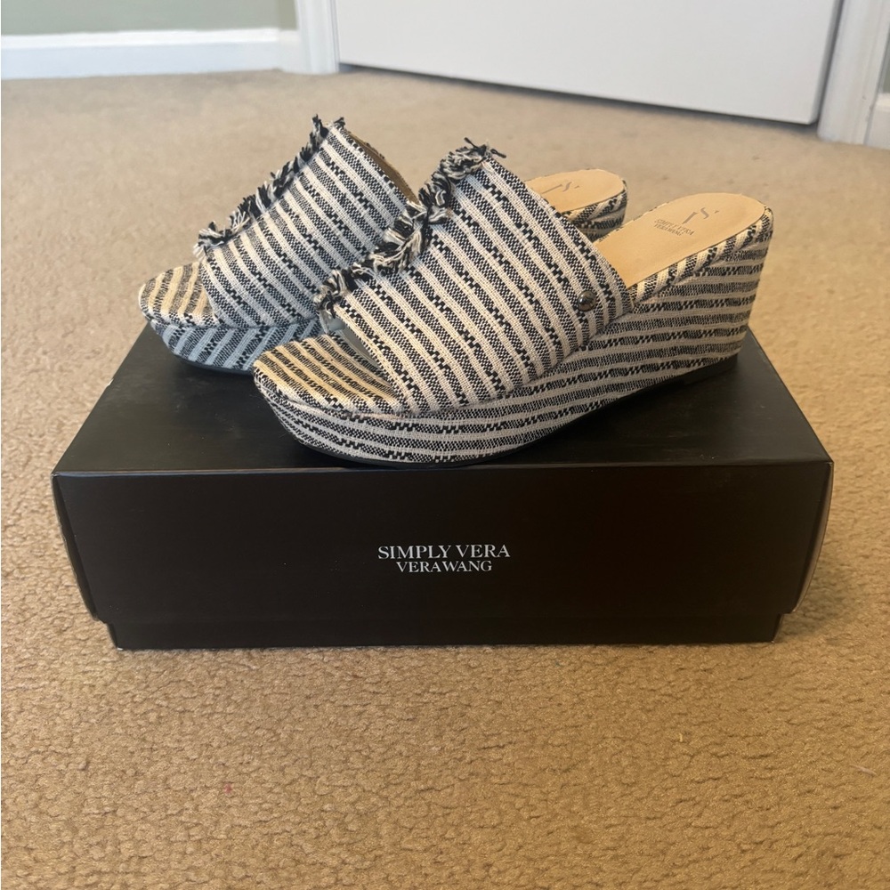 Simply Vera Vera Wang Striped Wedge Sandals